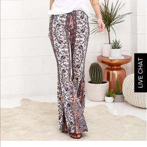 Lulu’s FLORAL FESTIVAL FLARE PANTS